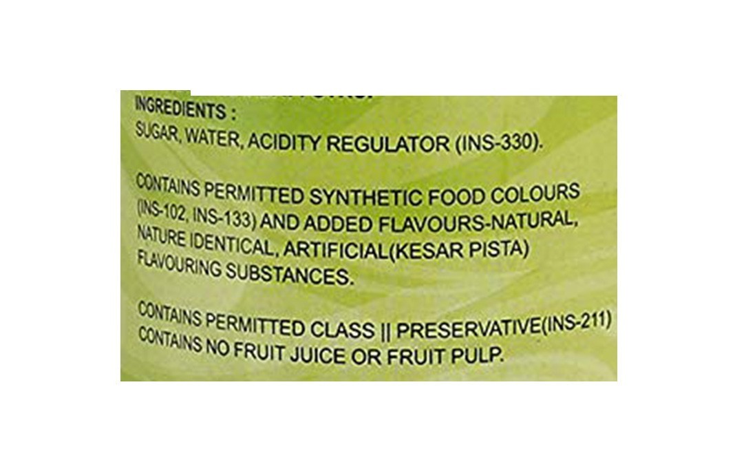 Raj Mandir Kesar Pista Syrup    Plastic Bottle  750 millilitre